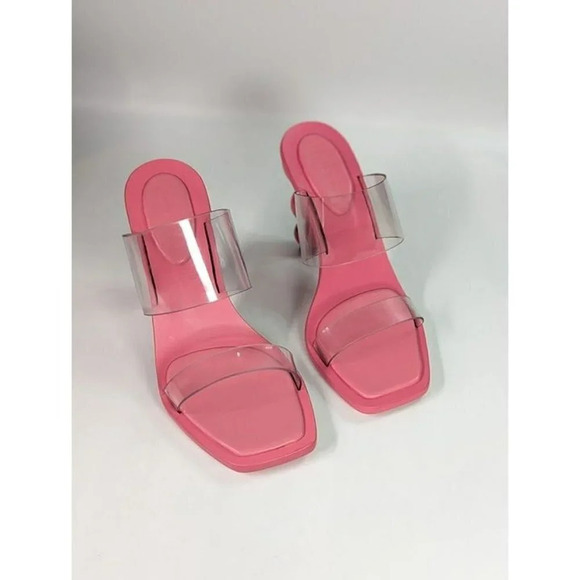 Cult Gaia Women's Vita Vinyl Stacked-Heel Sandals Blossom Size 36 (MSRP $428) - Picture 3 of 10